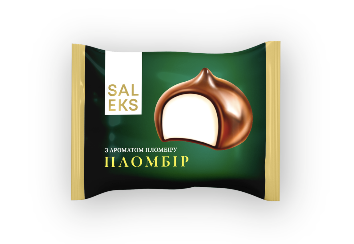 Цукерки Пломбір Салекс з ароматом пломбіру глазуровані кондитерською глазур'ю 2,5кг